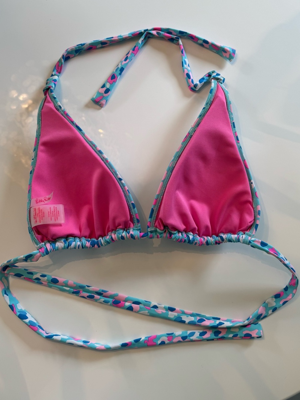 2 Lilly Pulitzer Triangle Bikini Tops sz 14 - Picture 3 of 7